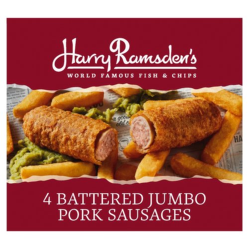Harry Ramsden's 4 Battered Jumbo Pork Sausages 528g