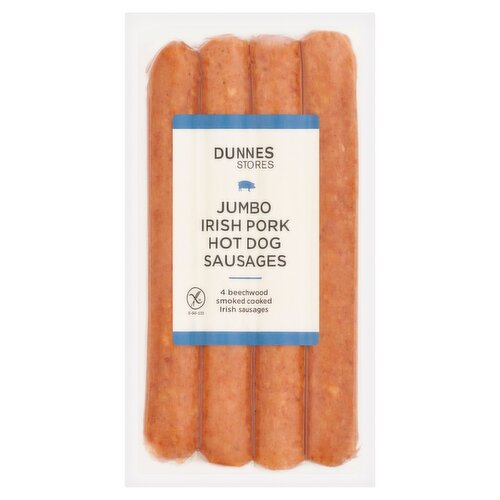 Dunnes Stores 4 Jumbo Irish Pork Hot Dog Sausages 320g