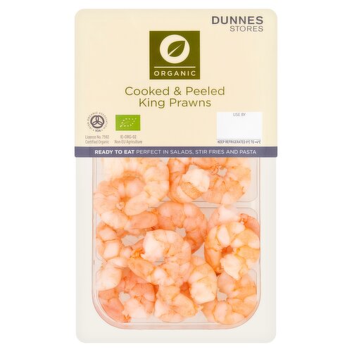 Dunnes Stores Organic Cooked & Peeled King Prawns 100g