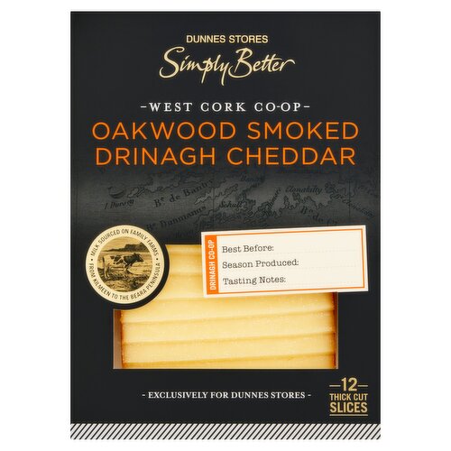 Dunnes Stores Simply Better Oakwood Smoked Drinagh Cheddar Slices