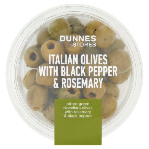 Dunnes Stores Italian Olives with Black Pepper & Rosemary 120g