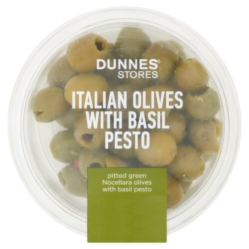 Dunnes Stores Italian Olives with Basil Pesto 110g