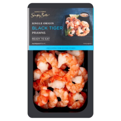 Dunnes Stores Simply Better Black Tiger Prawns 125g