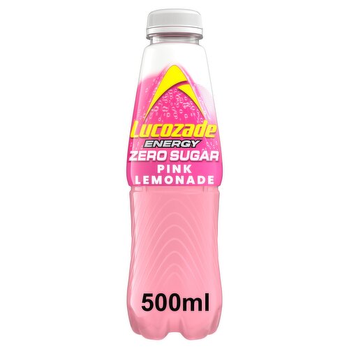Lucozade Energy Zero Sugar Drink Pink Lemonade 500ml