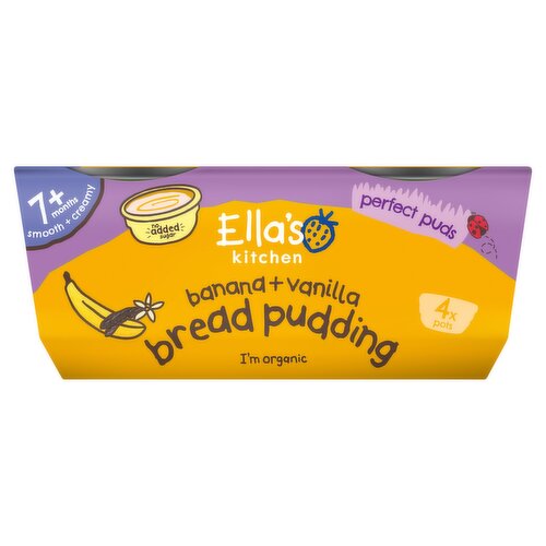 Ella's Kitchen Banana + Vanilla Bread Pudding 7+ Months 4 x 80g (320g)