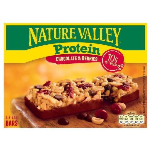 Nature Valley Protein Chocolate & Berries Cereal Bars 4 x 40g (160g)
