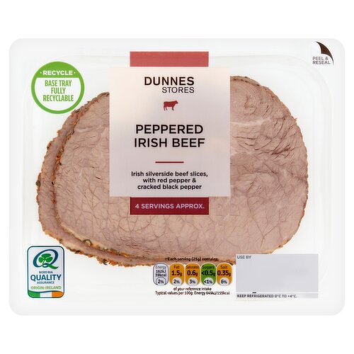 Dunnes Stores Peppered Irish Beef 100g