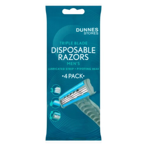 Dunnes Stores 4 Triple Blade Disposable Razors Men's
