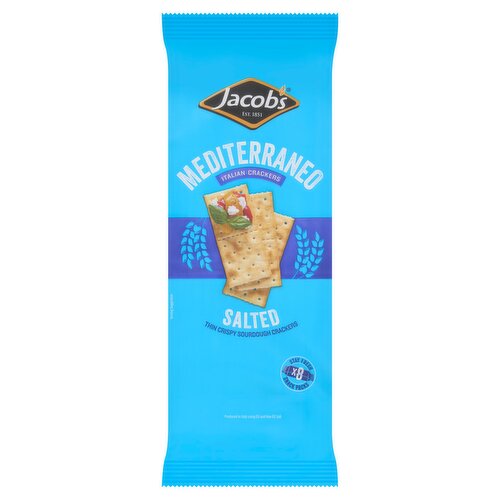 Jacob's Mediterraneo Italian Crackers Salted 250g (8 x 31.25g)
