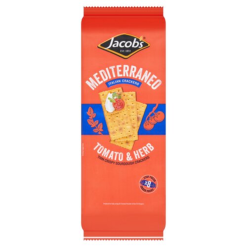 Jacob's Mediterraneo Tomato & Herb Italian Crackers 8 x 31.25g (250g)