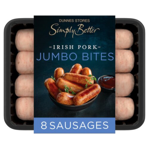 Dunnes Stores Simply Better 8 Irish Pork Jumbo Bites Sausages 400g
