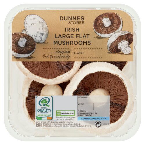 Dunnes Stores Irish Large Flat Mushrooms 250g