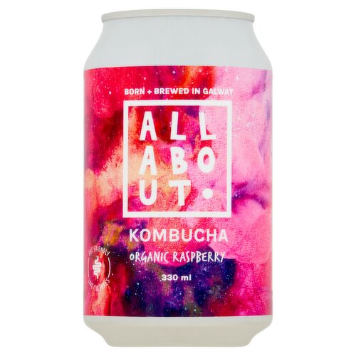 All About Organic Raspberry Kombucha 330ml
