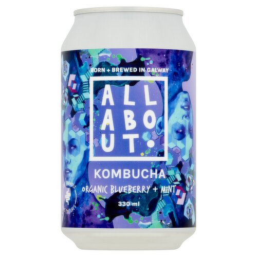 All About Organic Blueberry + Mint Kombucha 330ml