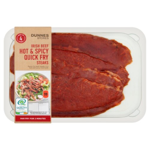 Dunnes Stores 4 Irish Beef Hot & Spicy Quick Fry Steaks 360g