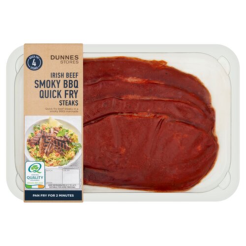 Dunnes Stores 4 Irish Beef Smoky BBQ Quick Fry Steaks 360g