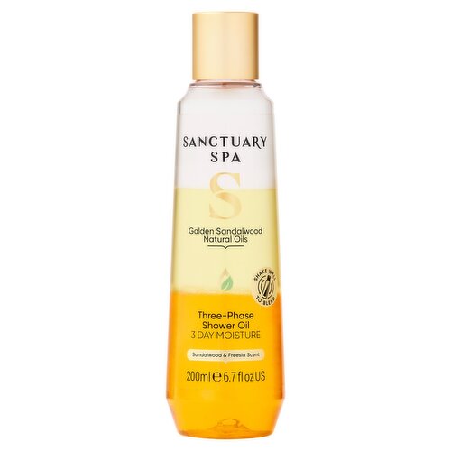 Sanctuary Spa Golden Sandalwood Natural Oils Three-Phase Shower Oil 200ml