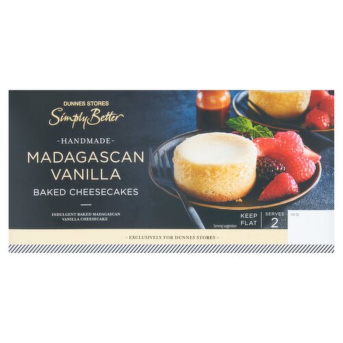 Dunnes Stores Simply Better Handmade Madagascan Vanilla Baked Cheesecakes 2 x 100g