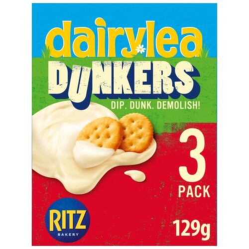 Dairylea Dunkers Ritz Crackers Cheese Snacks 3 Pack Mulitpack 129g (3 x 43g)