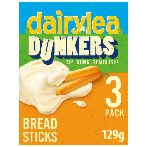 Dairylea Dunkers Breadsticks Cheese Snack 3 pack Multipack (3 x 43g) 129 g