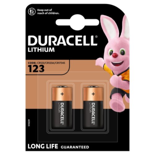 Duracell High Power Lithium 123 Battery 3V, Pack of 2 (CR123 / CR123A / CR17345)