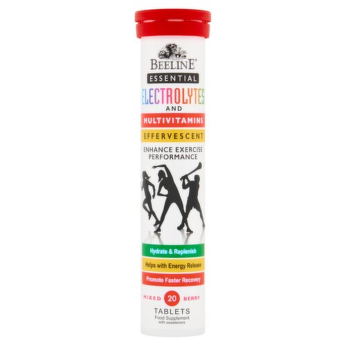 Beeline Essential Electrolytes & Multivitamins 20 Mixed Berry Effervescent Tablets