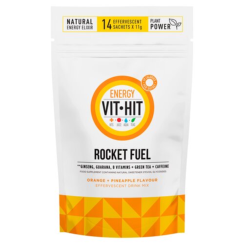 Vit Hit Rocket Fuel Orange + Pineapple Flavour Effervescent Drink Mix Pouch - 14 sachets 154g