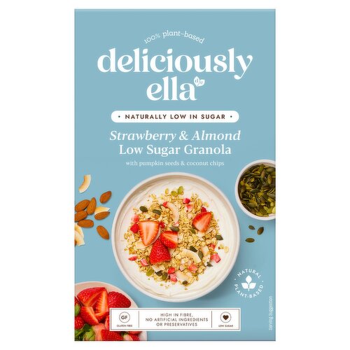 Deliciously Ella Strawberry & Almond Low Sugar Granola with Pumpkin Seeds & Coconut Chips 380g