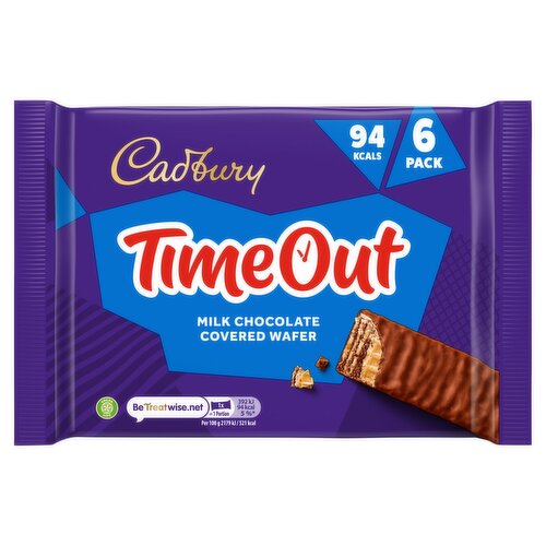 Cadbury Timeout Milk Chocolate Covered Wafer (6 x 18g) 108 g