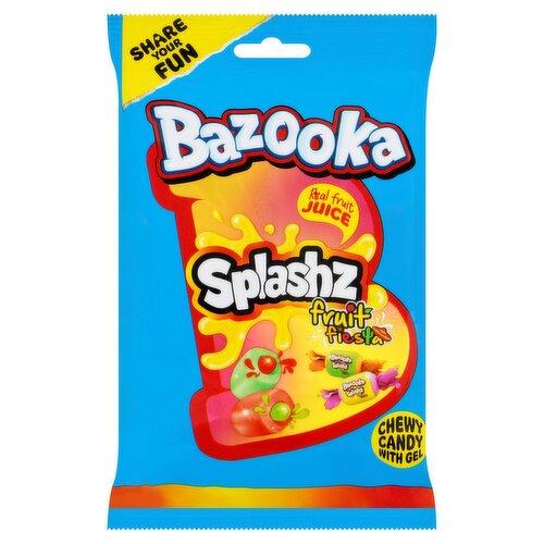 Bazooka Splashz Fruits Fiesta Chewy Candy with Gel 120g