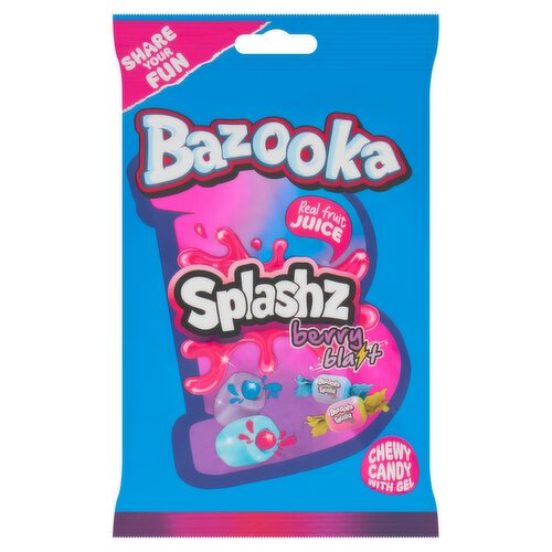 Bazooka Splashz Berry Blast Chewy Candy with Gel 140g