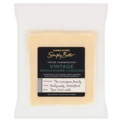 Dunnes Stores Simply Better Irish Farmhouse Vintage Knockanore Cheddar 150g