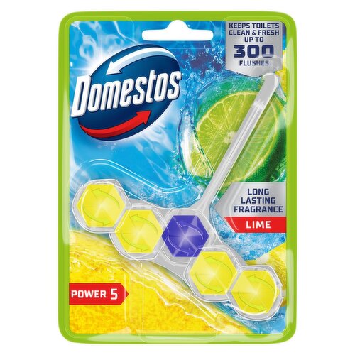 Domestos Power 5 Toilet Rim Block Lime 50 g