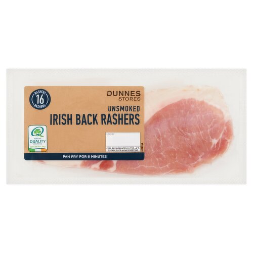 Dunnes Stores 16 Unsmoked Irish Back Rashers 592g