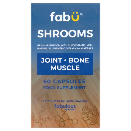 Fabü Shrooms Joint, Bone, Muscle Food Supliments 60 Capsules 55g