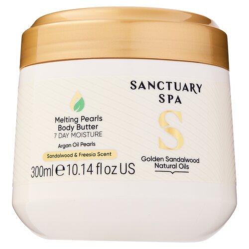 Sanctuary Spa Golden Sandalwood Natural Oils Melting Pearls Body Butter 300ml