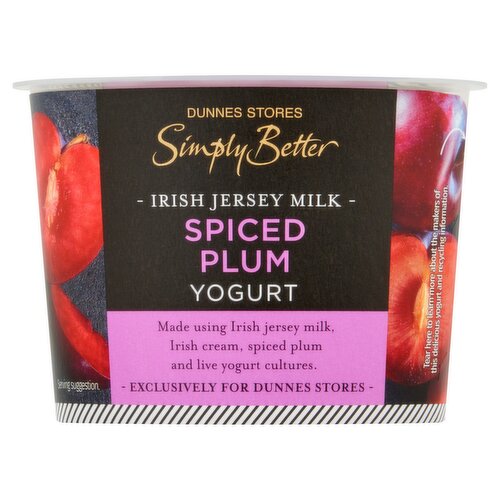 Dunnes Stores Simply Better Irish Jersey Milk Spiced Plum Yogurt 150g