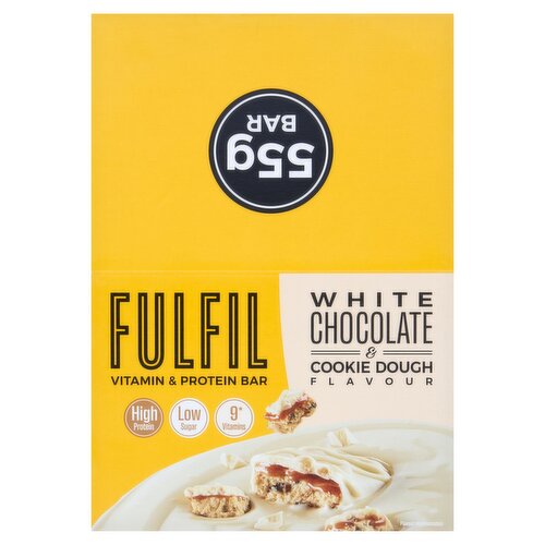 Fulfil White Chocolate Cookie Dough Flavour Vitamin & Protein Bar 15 x 55g (825g)