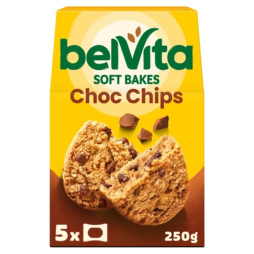 Belvita Soft Bakes Chocolate Chip Cereal Snack Bars Multipack 250g (5 x 50g)