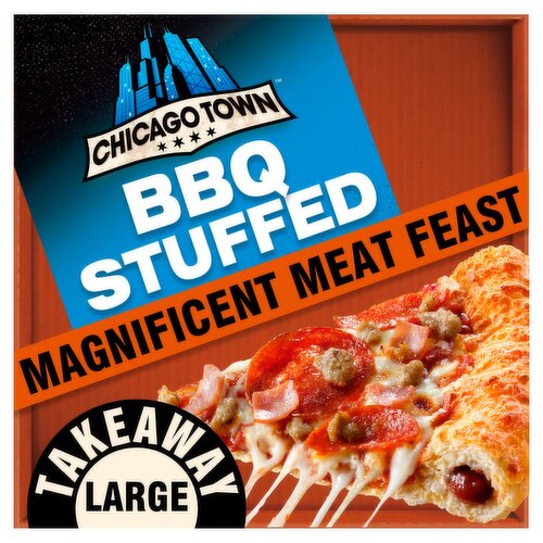 Chicago Town Stuffed Crust BBQ Magnificent Meat Feast Pizza 640g