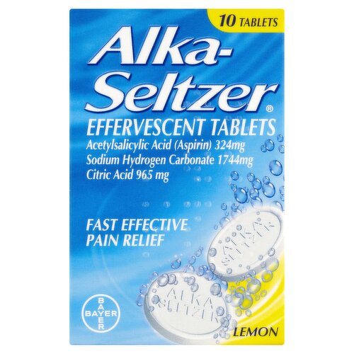 Alka-Seltzer Pain Relief 10 Soluble Tablets Lemon Flavour