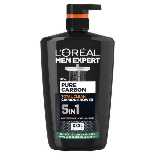 L'Oréal Men Expert Pure Carbon 5-in-1 Shower Gel Large XXL, Powered by Carbon, 1L