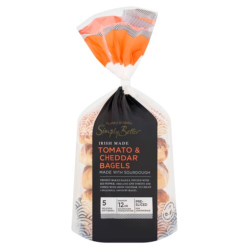 Dunnes Stores Simply Better Tomato & Cheddar Bagels 450g