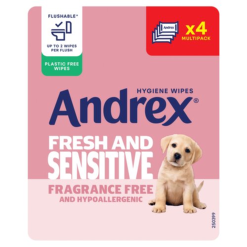 Andrex Fresh & Sensitive Moist Toilet Tissue Flushable Hygiene Wipes 4x30 wipes