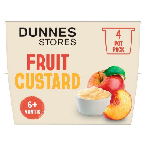 Dunnes Stores Fruit Custard 6+ Months 4 x 100g (400g)