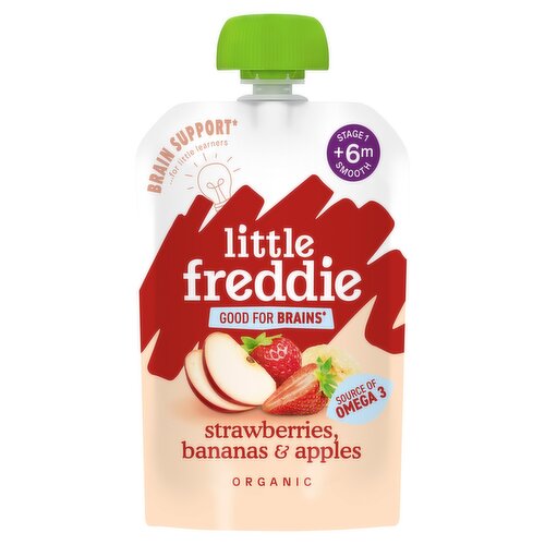 Little Freddie Organic Strawberries, Bananas & Apples Stage 1 +6m Smooth 90g