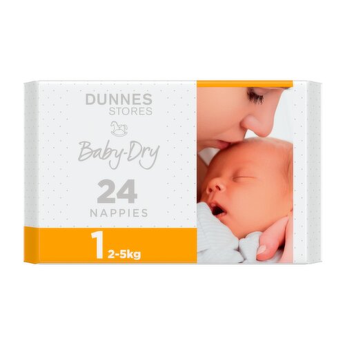 Dunnes Stores 24 Baby-Dry Nappies 1 2-5kg