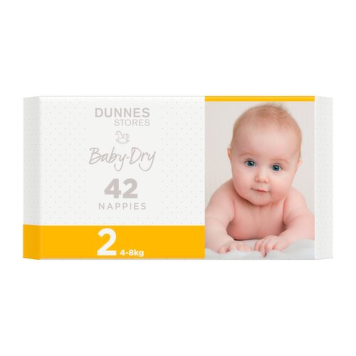 Dunnes Stores 42 Baby-Dry Nappies 2 4-8kg