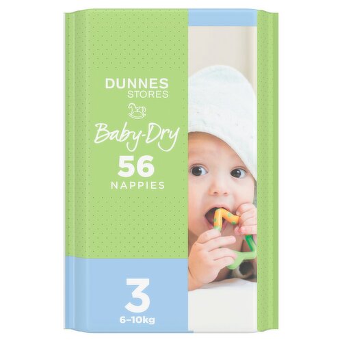 Dunnes Stores 56 Baby-Dry Nappies 3 6-10kg