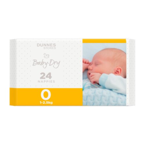 Dunnes Stores 24 Baby-Dry Nappies 0 1-2.5kg